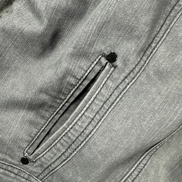 Christiana Zinn Denim Jacket Womens 3X Gray Pockets Animal Print Cuffs Y2K Retro - Picture 7 of 13